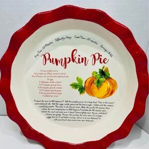 The Pioneer Woman Pumpkin Pie Recipe Glass Pie Dish NEW